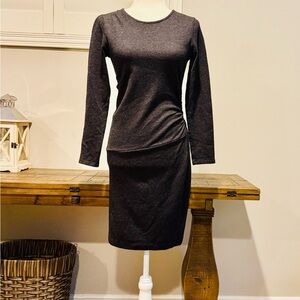 Theory Charcoal Gray Long Sleeve Dress